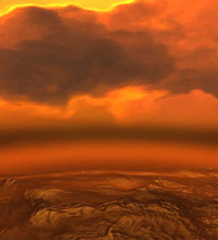 Примерно такую картину увидел бы человек, ступивший на поверхность Утренней звезды (иллюстрация с сайта news.bbc.co.uk).