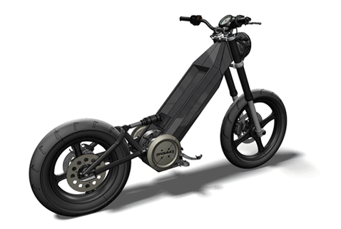 Выпекаемый по формульным технологиям монокок из углеродной ткани - основа необычного электрического мотоцикла. Шесть тяговых батарей крепятся по три штуки, над и под этой карбоновой рамой (иллюстрация Brammo Motorsports).