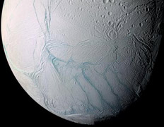 Энцелад - по набору свойств - один из самых любопытных объектов во всей Солнечной системе. Здесь - один из последних снимков с высоким разрешением (фото с сайта saturn.jpl.nasa.gov).