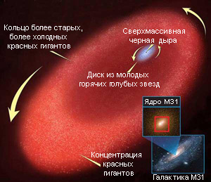 В центре Туманности Андромеды обнаружено загадочное кольцо юных звезд